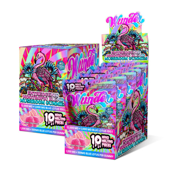 Wunder Mushroom Gummies High Potency Entheogenic Blue Lotus Pink Lemonade