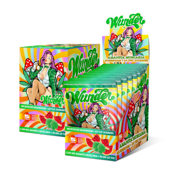 Wunder Mushroom Gummies Amanita Muscaria D9 Watermelon